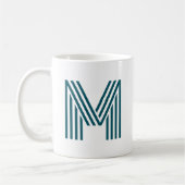Moderne Monogramm Anfangsbuchstabe Stylisch Türkis Kaffeetasse (Links)