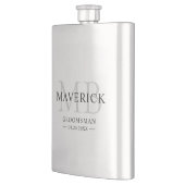 Moderne Monogramm Anfangsbuchstaben Brautjunggesel Flachmann (Links)