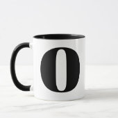 Moderne Monogramm Anfangsbuchstaben O Schwarz/Weiß Tasse (Links)