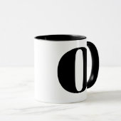 Moderne Monogramm Anfangsbuchstaben O Schwarz/Weiß Tasse (VorderseiteRechts)