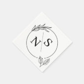 Moderne Monogramm-Anfangsbuchstaben-Papier-Serviet Serviette (Ecke)