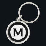 Moderne Monogramm-Anfangsbuchstaben Schwarz-weiß Schlüsselanhänger<br><div class="desc">Moderner mit Monogramm Schlüsselanhänger mit Monogramm,  zuerst in Schwarz und Weiß.</div>