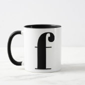 Moderne Monogramm Anfangsbuchstaben Schwarz/Weiß Tasse (Links)