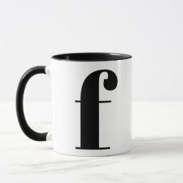 Moderne Monogramm Anfangsbuchstaben Schwarz/Weiß Tasse