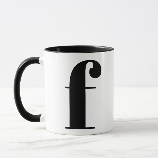 Moderne Monogramm Anfangsbuchstaben Schwarz/Weiß Tasse (Links)