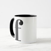 Moderne Monogramm Anfangsbuchstaben Schwarz/Weiß Tasse (Vorderseite Links)