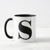 Moderne Monogramm-Anfangsbuchstaben sind schwarz u Tasse (Links)