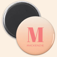 Moderne Monogramm Anfangsname Peach Gradient