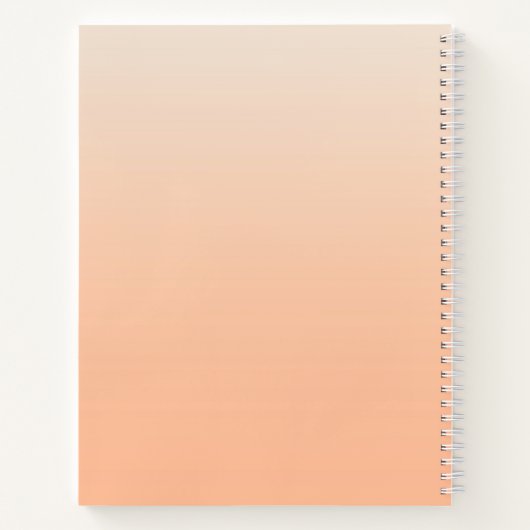 Moderne Monogramm Anfangsname Peach Gradient Notizblock (Rückseite)