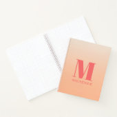 Moderne Monogramm Anfangsname Peach Gradient Notizblock (Innenseite)