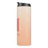 Moderne Monogramm Anfangsname Peach Gradient Thermosbecher (Nach rechts gedreht)