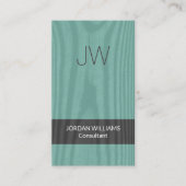 Moderne Monogramm Aquamarine Imitat Holz Minimalis Visitenkarte (Vorderseite)