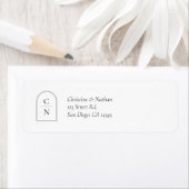 Moderne monogramm-Arch-Rücksendeadresse (Insitu)