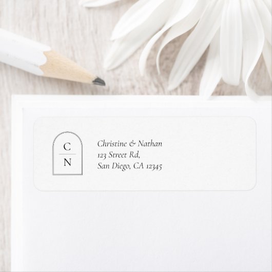 Moderne monogramm-Arch-Rücksendeadresse (Insitu)