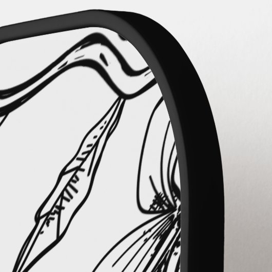 Moderne Monogramm aus Schwarz und Weiß Pickleball Schläger (Linke Seite)