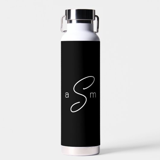 Moderne Monogramm B/W Einfach Trinkflasche (Vorne)