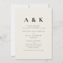 Moderne Monogramm Beige Hochzeit