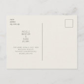 Moderne Monogramm-Beige Save the Date Postkarte (Rückseite)