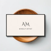 Moderne, monogramm, beige Visitenkarte