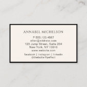 Moderne, monogramm, beige Visitenkarte (Rückseite)