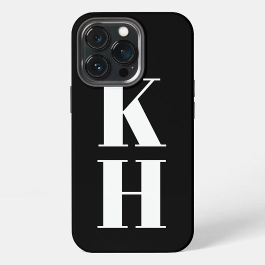 Moderne monogramm benutzerdefinierte vertikale Ini iPhone Hülle (Hinten)