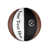 Moderne Monogramm benutzerdefinierter Text Mini Basketball (Vertikal)
