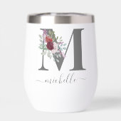 Moderne Monogramm Blumen Initiale Name (Rückseite)