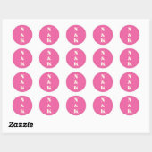 Moderne Monogramm-Bold-Hellrosa-Hochzeit Runder Aufkleber (Blatt)