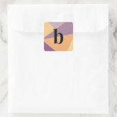 Moderne Monogramm-Bold-Initiale Sonnenuntergang Quadratischer Aufkleber (Tasche)