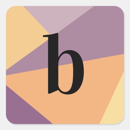 Moderne Monogramm-Bold-Initiale Sonnenuntergang Quadratischer Aufkleber (Vorderseite)