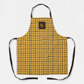 Moderne Monogramm Braun Beige Karomuster Schürze (Vorderseite)