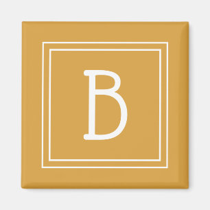 Moderne Monogramm-Buchstaben-Anfangsvorlage Gelb Magnet