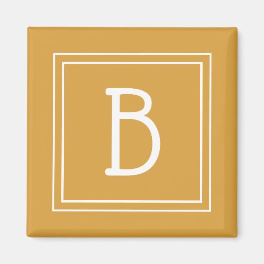 Moderne Monogramm-Buchstaben-Anfangsvorlage Gelb Magnet (Vorne)