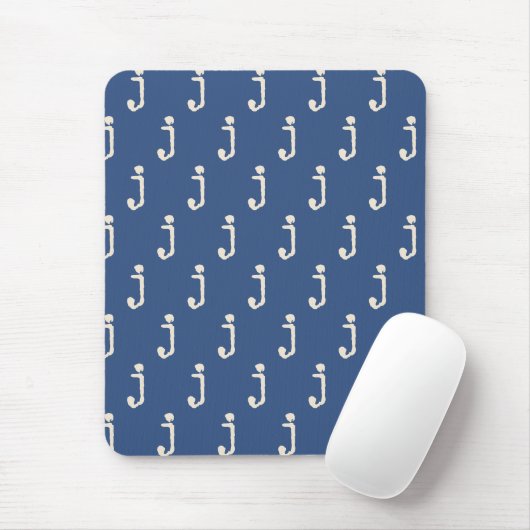 Moderne Monogramm-Buchstaben-Schreibmaschinentypog Mousepad (Mit Mouse)