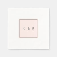 Moderne Monogramm Champagner Rosa Cocktail Serviet