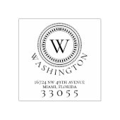 Moderne monogramm Circle Rücksendeadresse Briefmar Gummistempel (Prägung)