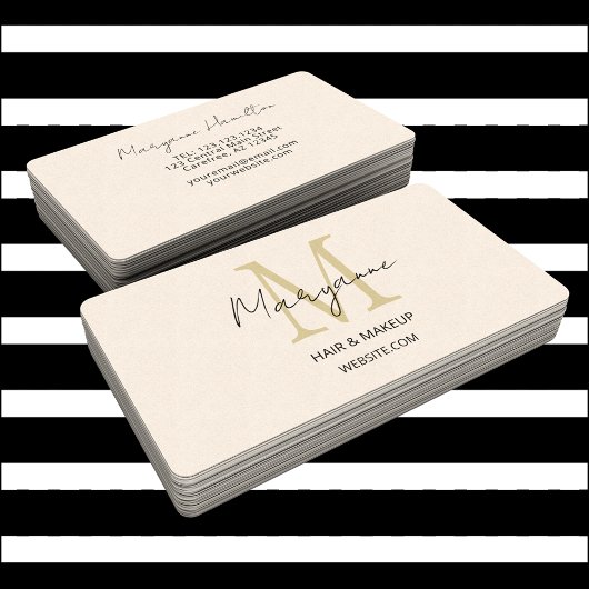 Moderne Monogramm-Creme Visitenkarte