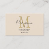 Moderne Monogramm-Creme Visitenkarte (Vorderseite)
