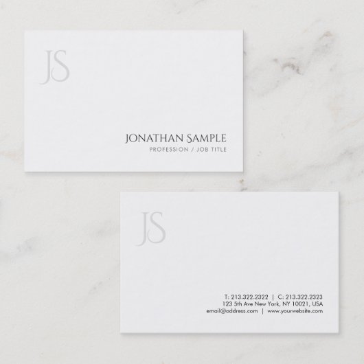 Moderne Monogramm-Design-Schablone elegant Visitenkarte (Vorne/Hinten)