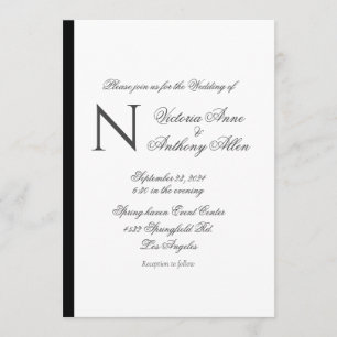 Moderne Monogramm einfache Hochzeit Einladung