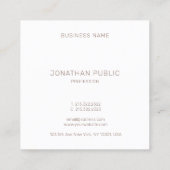 Moderne Monogramm Elegante einfache Vorlage Trendy Quadratische Visitenkarte (Rückseite)