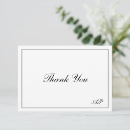 Moderne Monogramm Elegante Hochzeit Dankeskarte