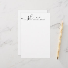 Moderne Monogramm Elegante Kalligraphie Personalis Briefpapier