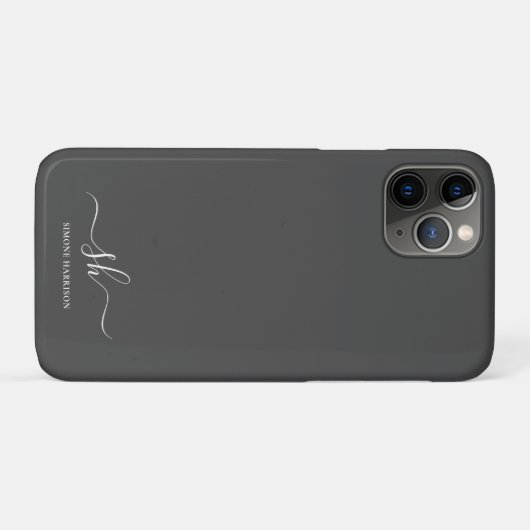 Moderne Monogramm Elegante Kalligraphie Personalis Case-Mate iPhone Hülle (Rückseite (Horizontal))