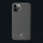 Moderne Monogramm Elegante Kalligraphie Personalis Case-Mate iPhone Hülle<br><div class="desc">Modernes,  persönliches Monogramm iPhone Gehäuse mit trendiger Skriptkalligraphie und minimalistischem Typografie-Design. Dies ist die Elfenbein-Holzkohle-graue Version.</div>