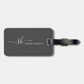 Moderne Monogramm Elegante Kalligraphie Personalis Gepäckanhänger (Rückseite horizontal)