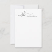 Moderne Monogramm Elegante Kalligraphie Personalis Mitteilungskarte (Vorderseite)