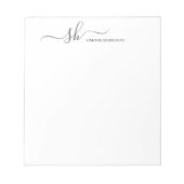 Moderne Monogramm Elegante Kalligraphie Personalis Notizblock (Vorderseite)