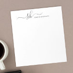 Moderne Monogramm Elegante Kalligraphie Personalis Notizblock<br><div class="desc">Modernes,  persönliches Monogramm-Notizblock mit angesagter Schriftzeichenkalligraphie und minimalistischem Typografie-Design für Ihre Schreibwaren.</div>