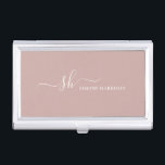 Moderne Monogramm Elegante Kalligraphie Personalis Visitenkarten Dose<br><div class="desc">Moderner persönlicher Monogramm Visitenkartenhalter mit trendiger Skriptkalligraphie und minimalistischem Typografie-Design. Dies ist die Elfenbeinversion.</div>